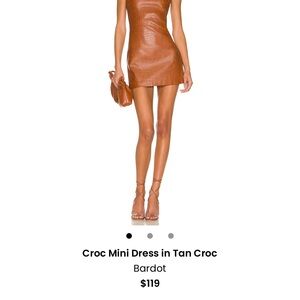Bardot Croc Mini Dress in Tan Never Worn